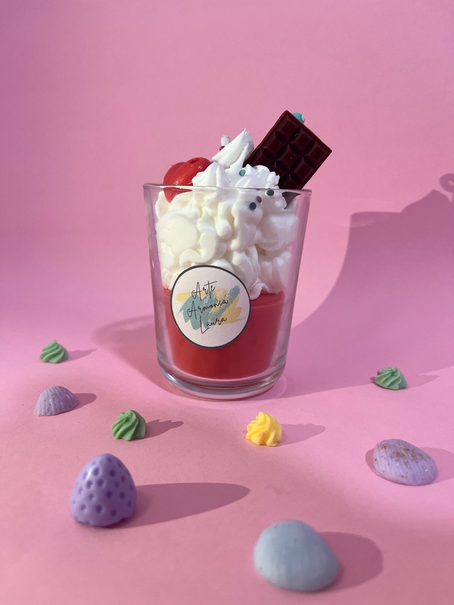 Vela batido de fresa