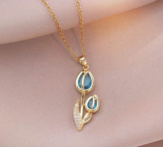 Colgante tulipán azul