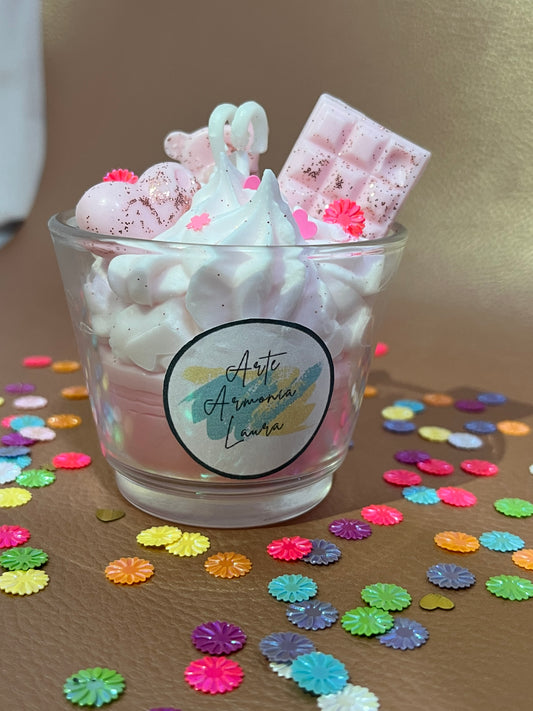 Vela mini batido fresa