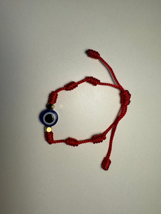 Pulsera de nudos con ojo turco