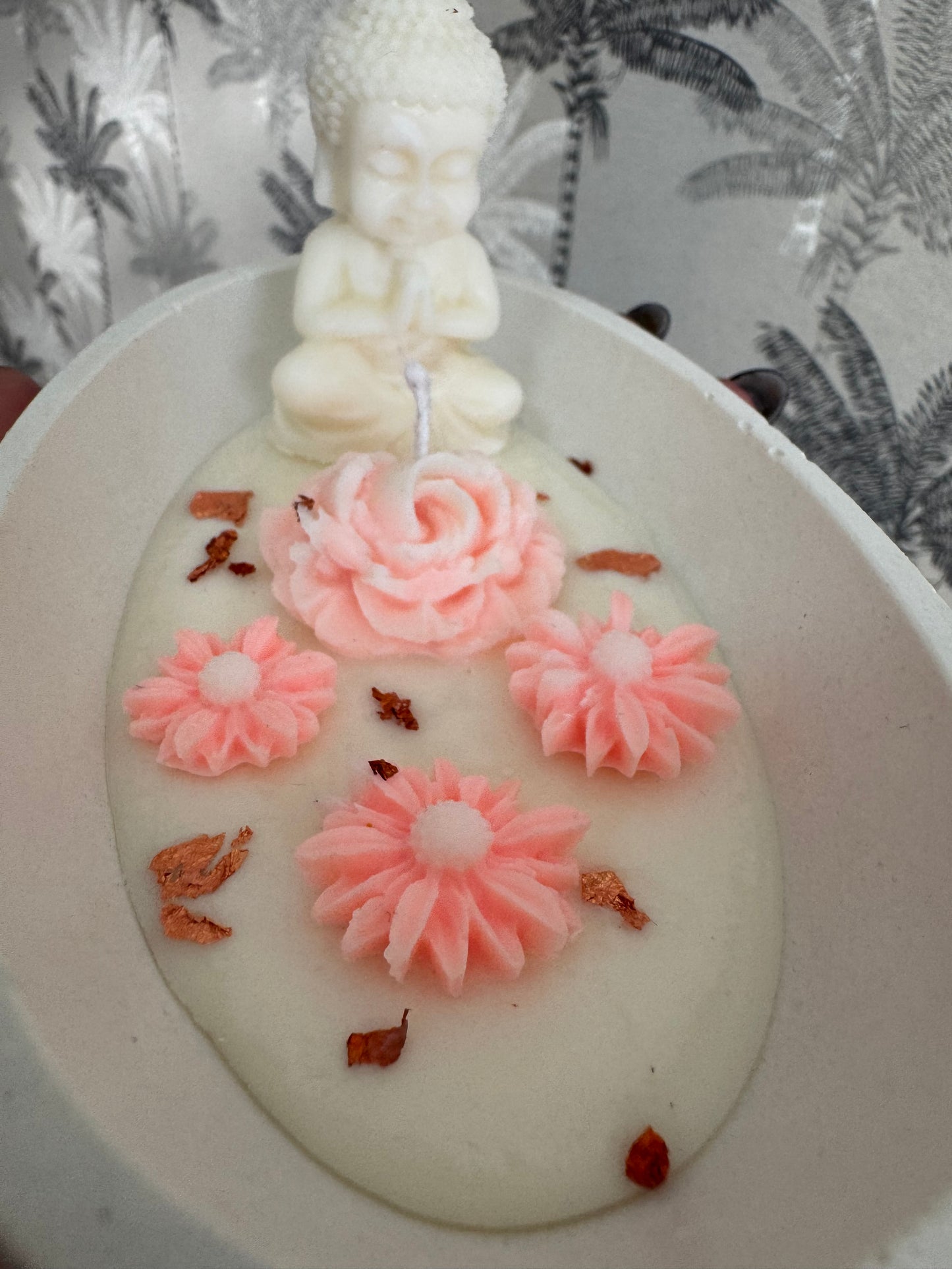 Bougie Bouddha Florale