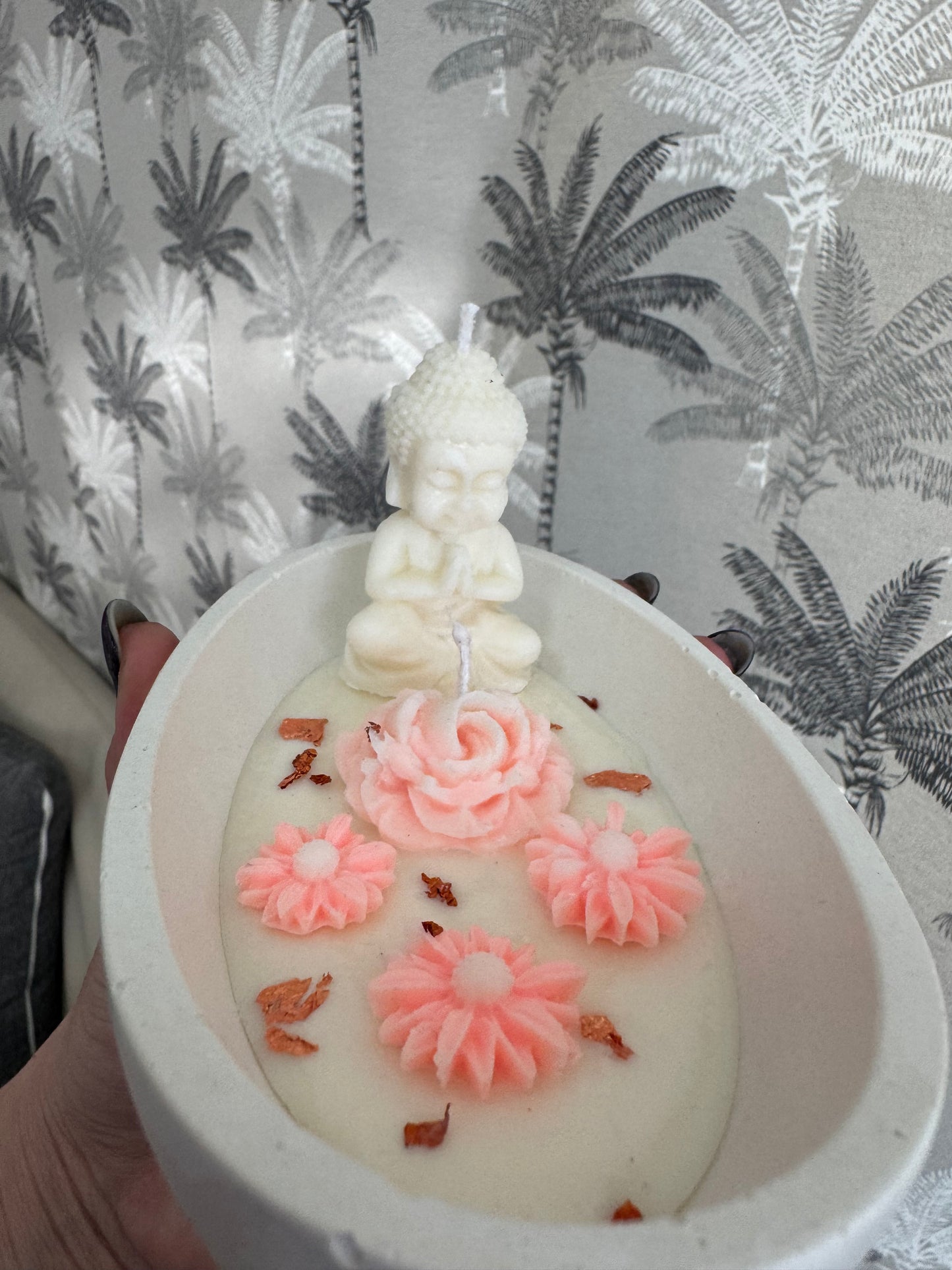 Bougie Bouddha Florale