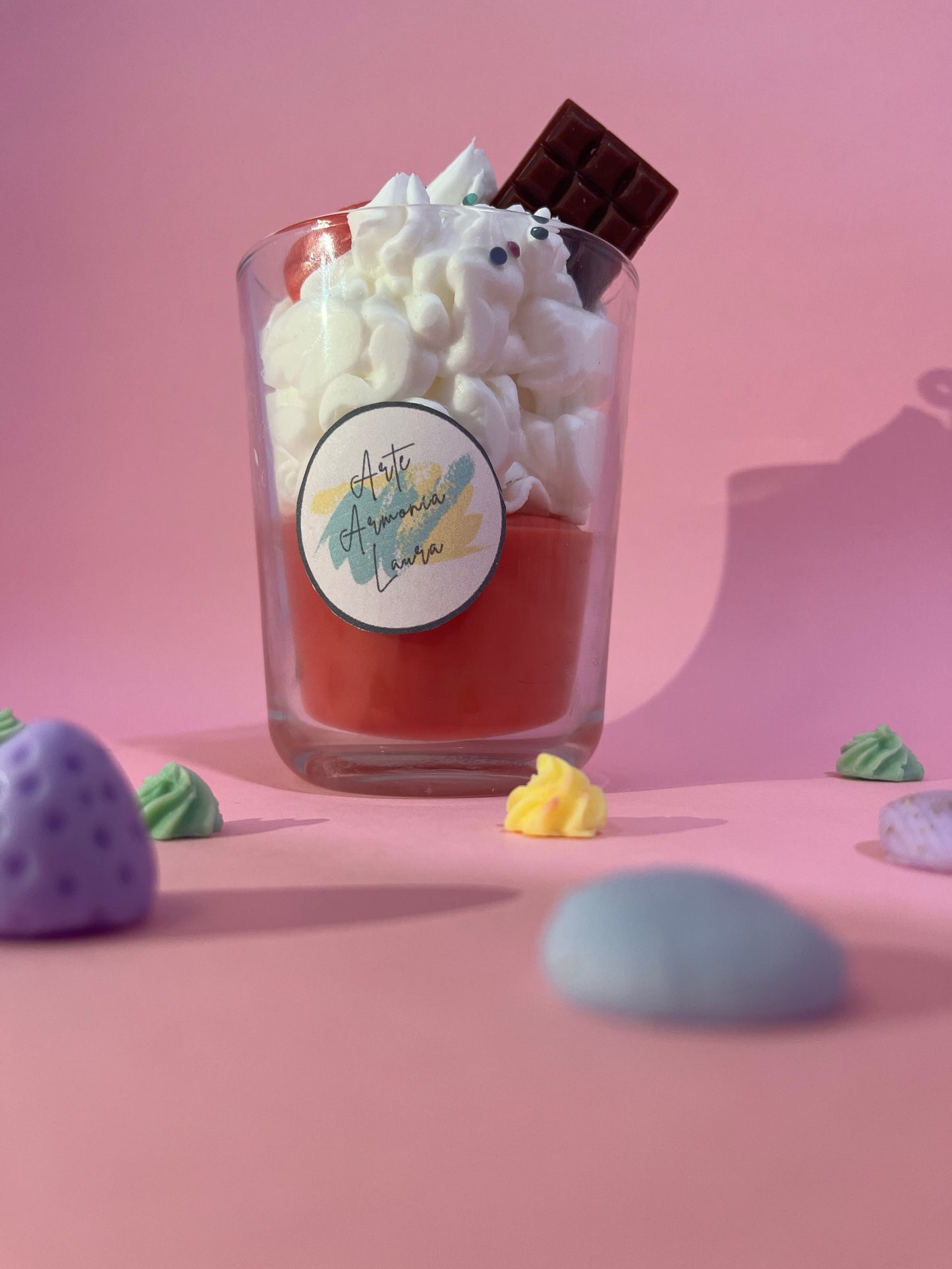Vela batido de fresa