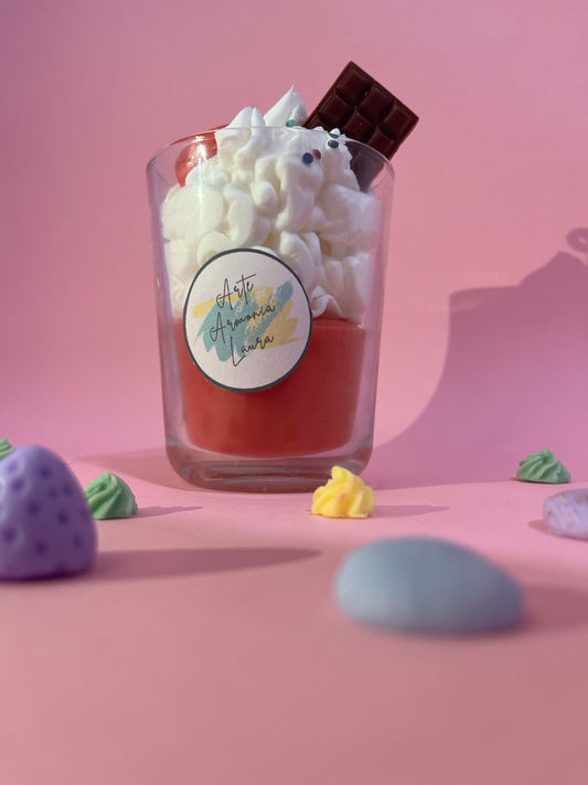Vela batido de fresa