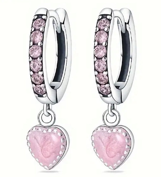 Boucles d'oreilles coeur en argent